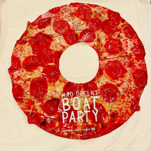 Pepperoni Pizza Inflatable Pool Toy. MAD DECENT Addition
